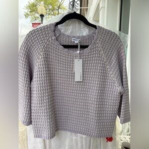 Minnie Rose Lavender Waffle-Knit Crewneck Sweater